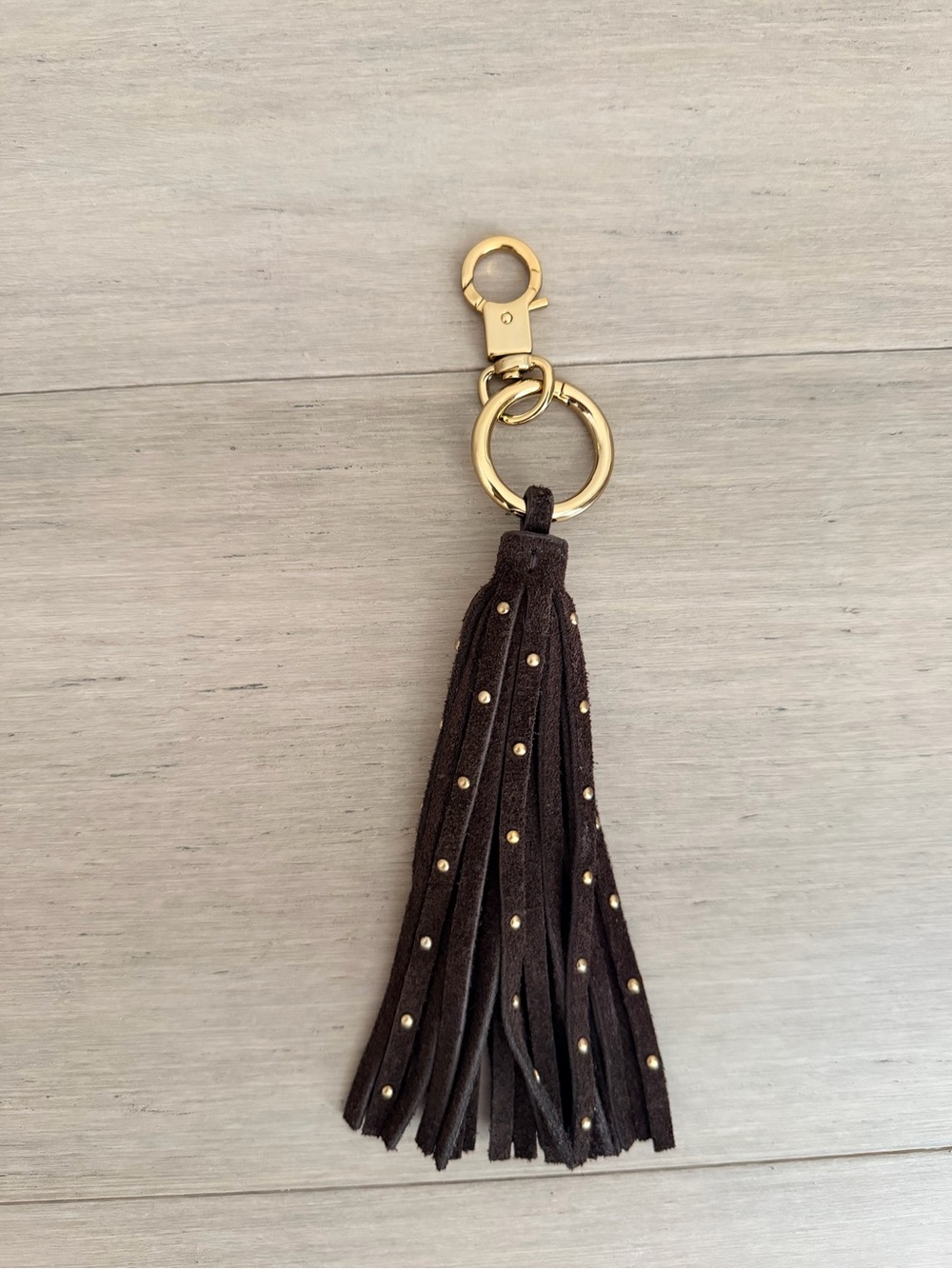Madewell Studded Tassel Bag Charm in Dark Caron - Picture 2 of 4